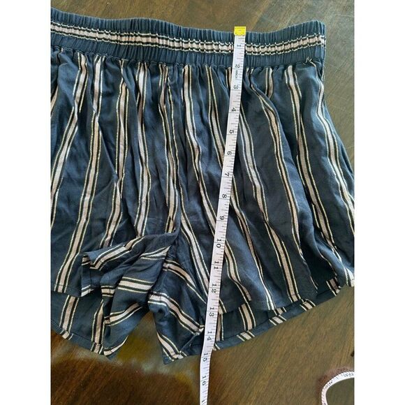 Anthropologie Small Navy Striped Short Pockets Pull On Resortwear Boho Beach - Picture 7 of 7